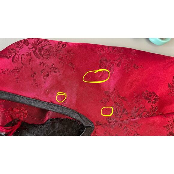 Vintage California Miss Lace Slip Dress Lingerie Nightgown Nightie Gothic Red M - Picture 15 of 15